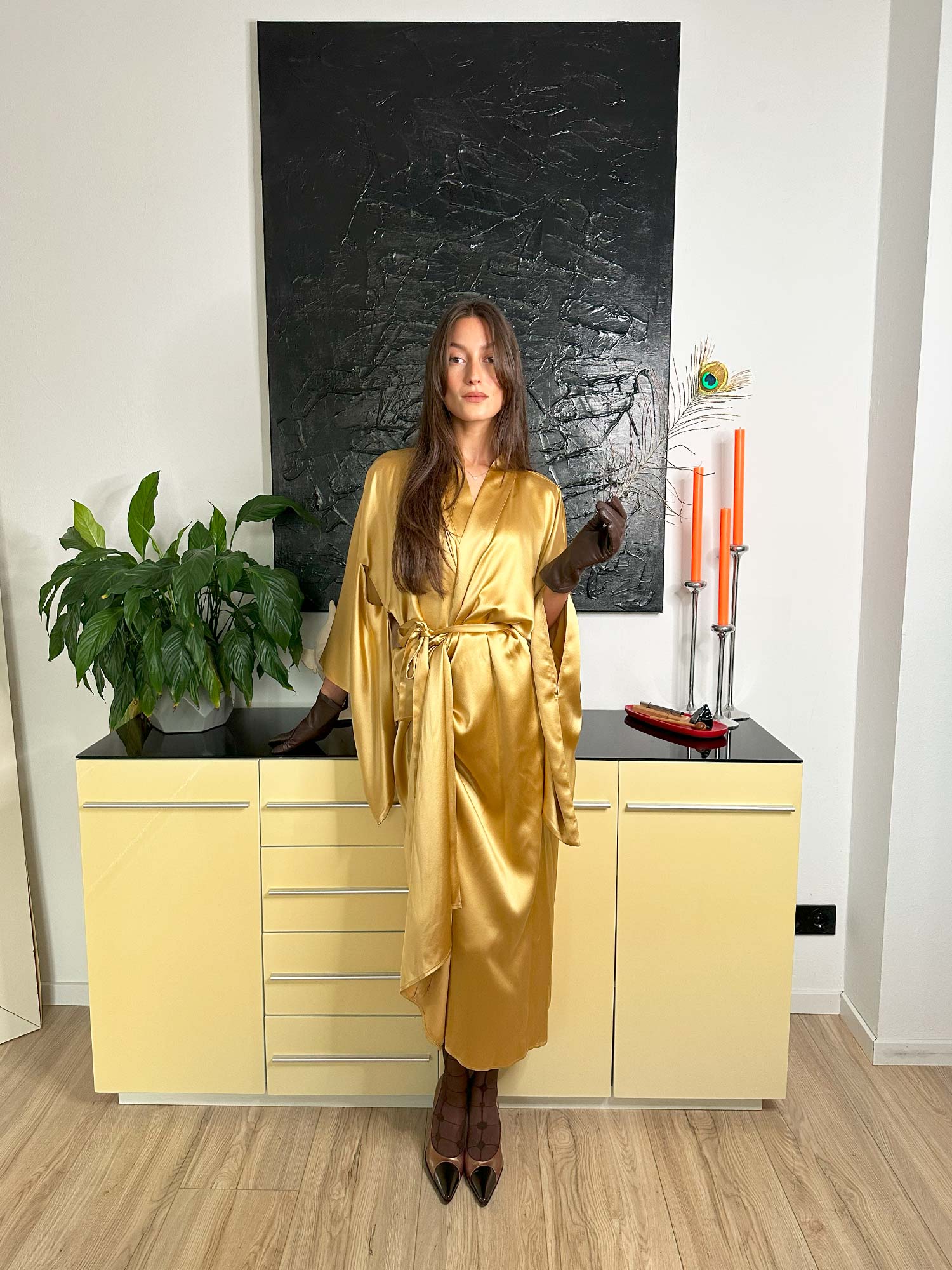 KIMONO DRESS GOLD